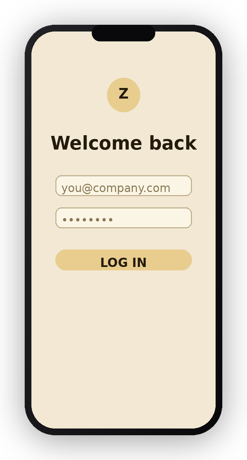 ZoyTap login screen