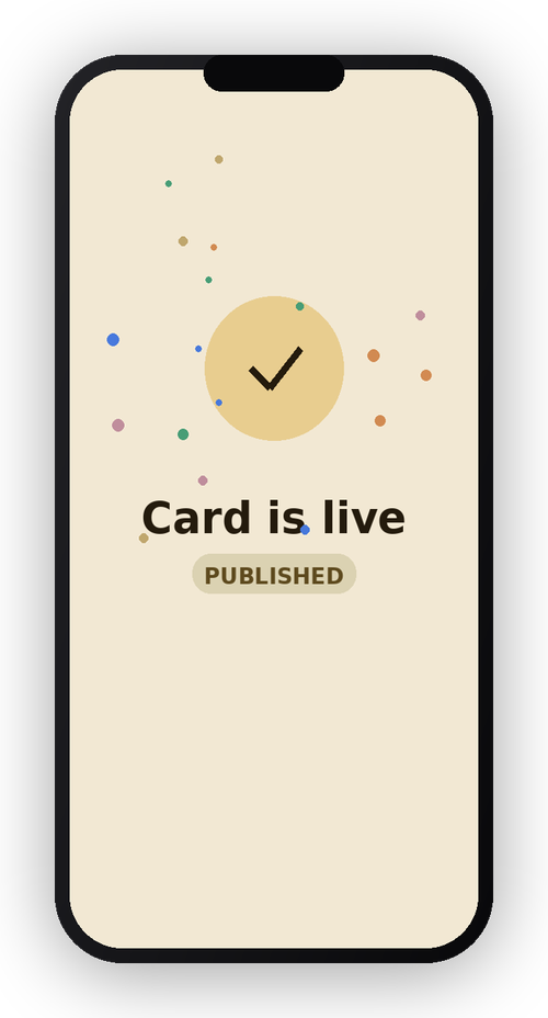 Publishing a digital card